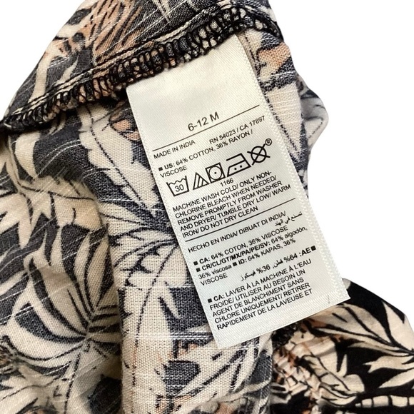 Old Navy Girls Sleeveless Tie-Knot Jumpsuits Tigers & Pretty Palms 6-12 Months - Picture 7 of 16